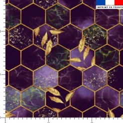Art déco feuille dorée - Fond prune