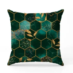 Art déco feuille dorée - Fond vert
