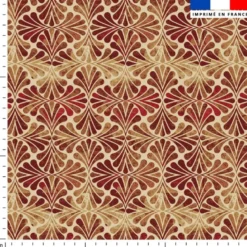 Art nouveau rouge brique - Fond beige