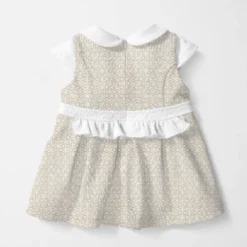 Asanoha doré fleur blanche - Fond gris