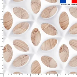 Aspect filet camouflage et mosaïque effet bois- Fond beige