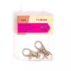 Attache mousqueton argent 7x38mm