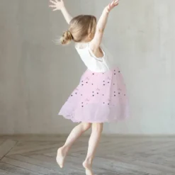 Ballerine étoile - Fond rose
