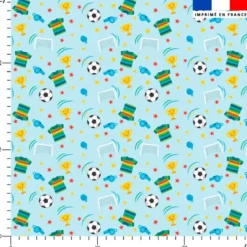 Ballon et accessoires de football - Fond bleu clair