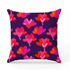 Ballons de coeurs roses - Fond violet