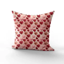 Ballons forme coeur - Fond rose