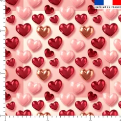 Ballons forme coeur - Fond rose
