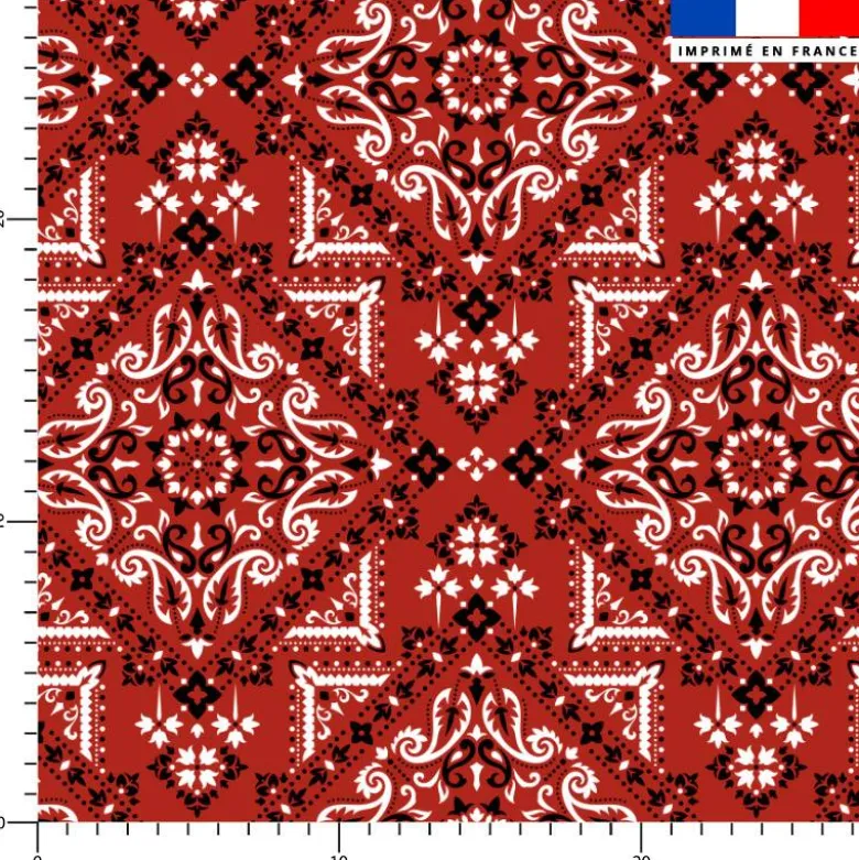 Bandana - Fond rouge brique