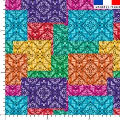 Bandana patchwork - Fond multicolore