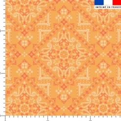 Bandana rose et crème - Fond mandarine