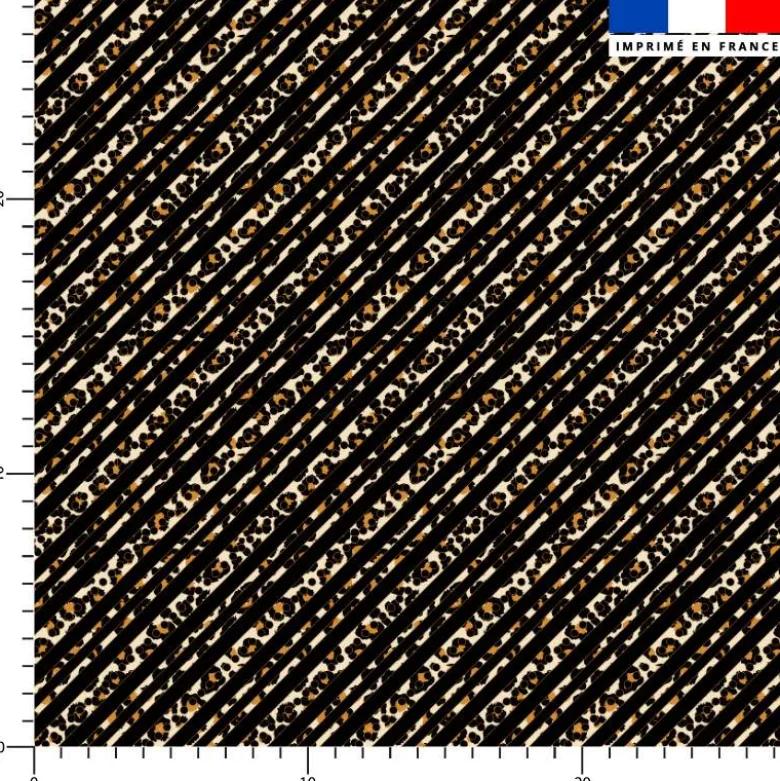 Bandes à pois léopard - Fond noir