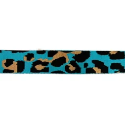 Bandoulière sangle léopard 38mm bleue et ocre
