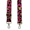 Bandoulière sangle léopard 38mm fuchsia et ocre