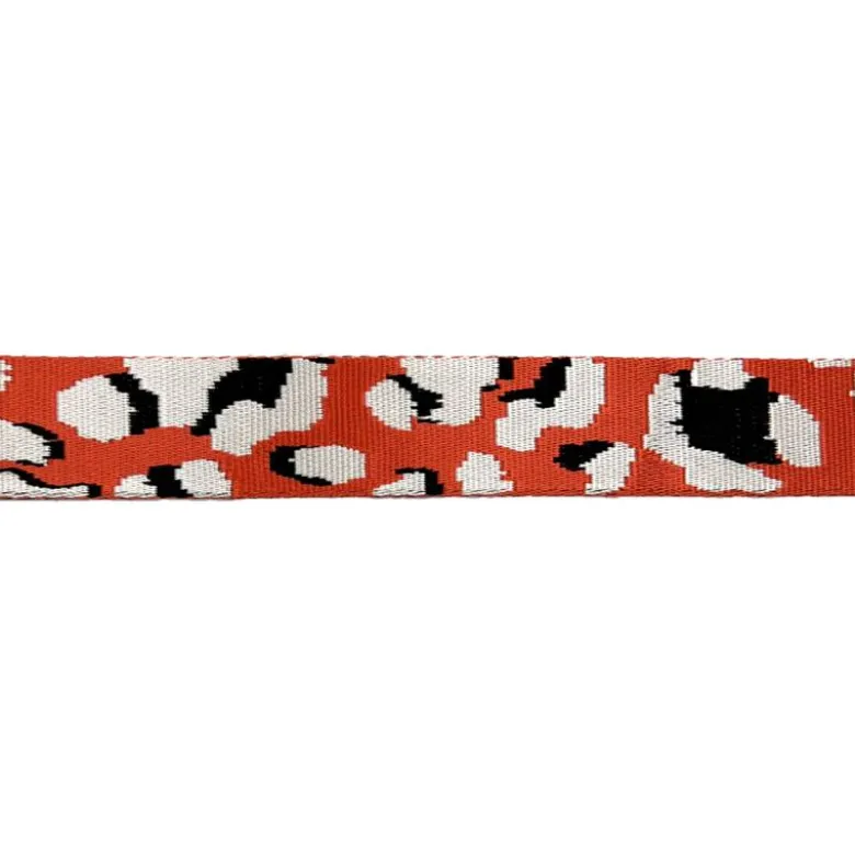 Bandoulière sangle léopard 38mm rouge orangé et blanc grisé