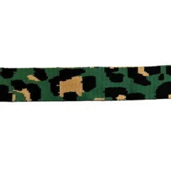 Bandoulière sangle léopard 38mm verte et ocre