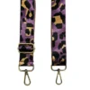 Bandoulière sangle léopard 38mm violette et ocre