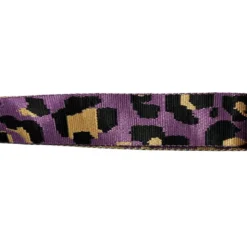 Bandoulière sangle léopard 38mm violette et ocre