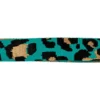 Bandoulière sangle léopard 38mm vert turquoise et ocre