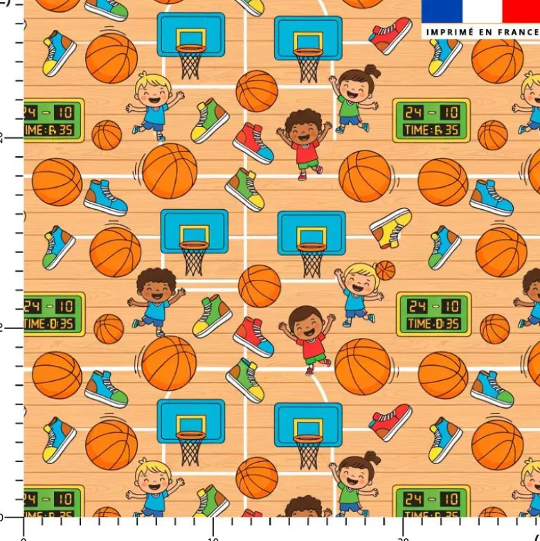 Basketball enfant - Fond beige