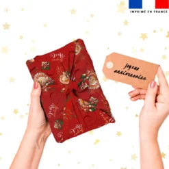 Bébé lion de Noël - Fond rouge - Création Stillistic