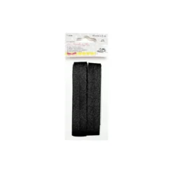 Biais 20mm thermocollant lamé noir