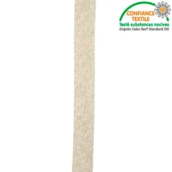 Biais replié taupe fil doré 20 mm
