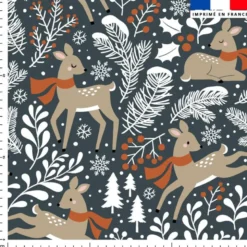 Biche et flocon de neige - Fond gris anthracite