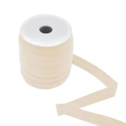 Bobine de 50m biais plat élastique pré-plié 20 mm crème