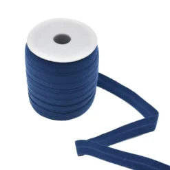 Bobine de 50m biais plat élastique pré-plié 20 mm bleu foncé