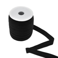Bobine de 50m biais plat élastique pré-plié 20 mm noir