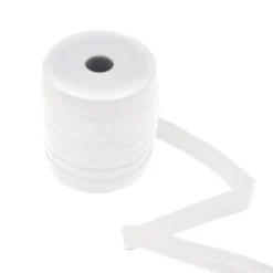 Bobine de 50m biais plat élastique pré-plié 20 mm blanc