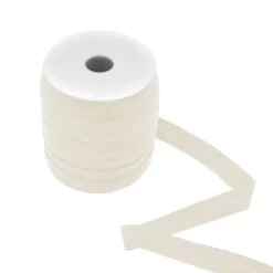 Bobine de 50m biais plat élastique pré-plié 20 mm blanc cassé
