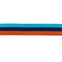 Bobine de 25m d'élastique 30 mm bleu ciel, bleu marine, et orange