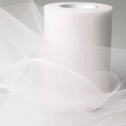 Bobine 40 m ruban de tulle 10 cm blanc