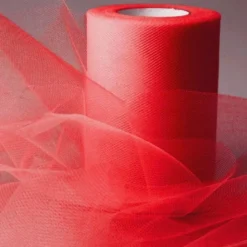 Bobine 40 m ruban de tulle 10 cm rouge