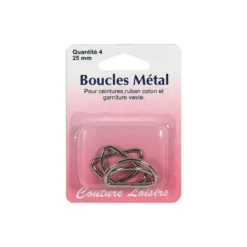 Boucles métal forme D X4 25mm
