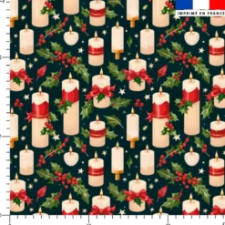 Bougies cylindriques de Noël - Fond bleu nuit