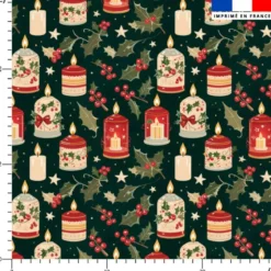 Bougies de Noël - Fond vert foncé