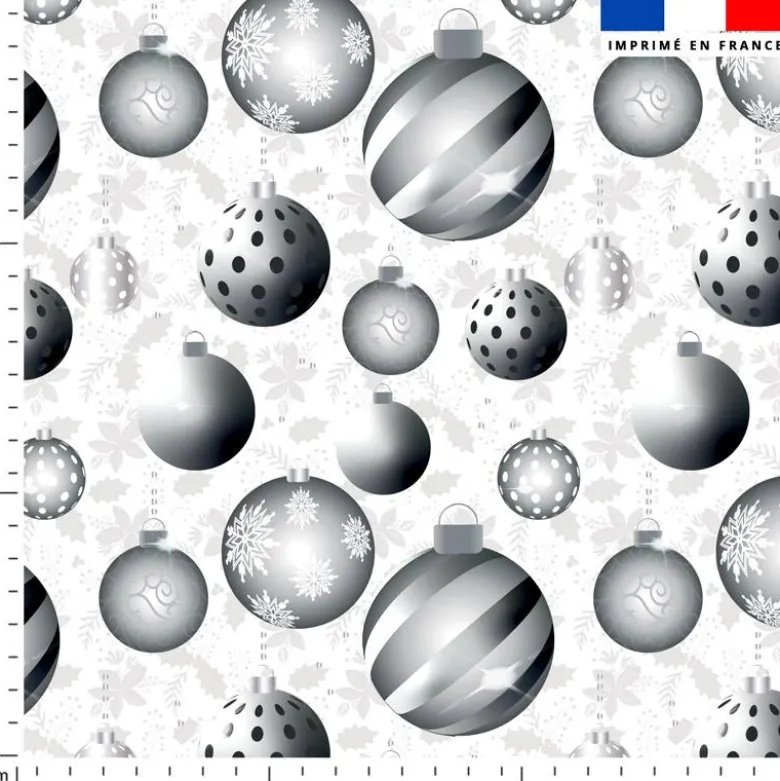 Boules de Nöel silver - Fond blanc