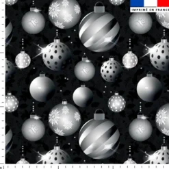Boules de Nöel silver - Fond noir