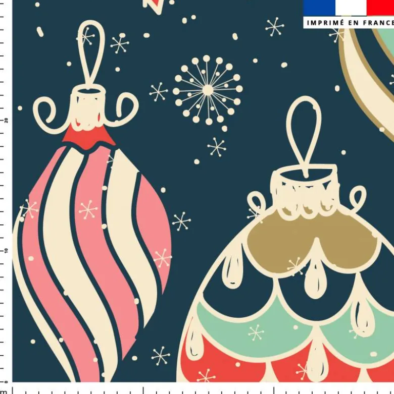 Boules de Noel colorées - Fond bleu foncé