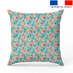 Cabine de plage aquarelle- Fond blanc