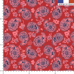 Cachemire floral - Fond rouge - Création Andréa Leonelli