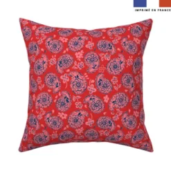 Cachemire floral - Fond rouge - Création Andréa Leonelli