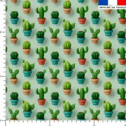 Cactus effet 3D - Fond vert clair