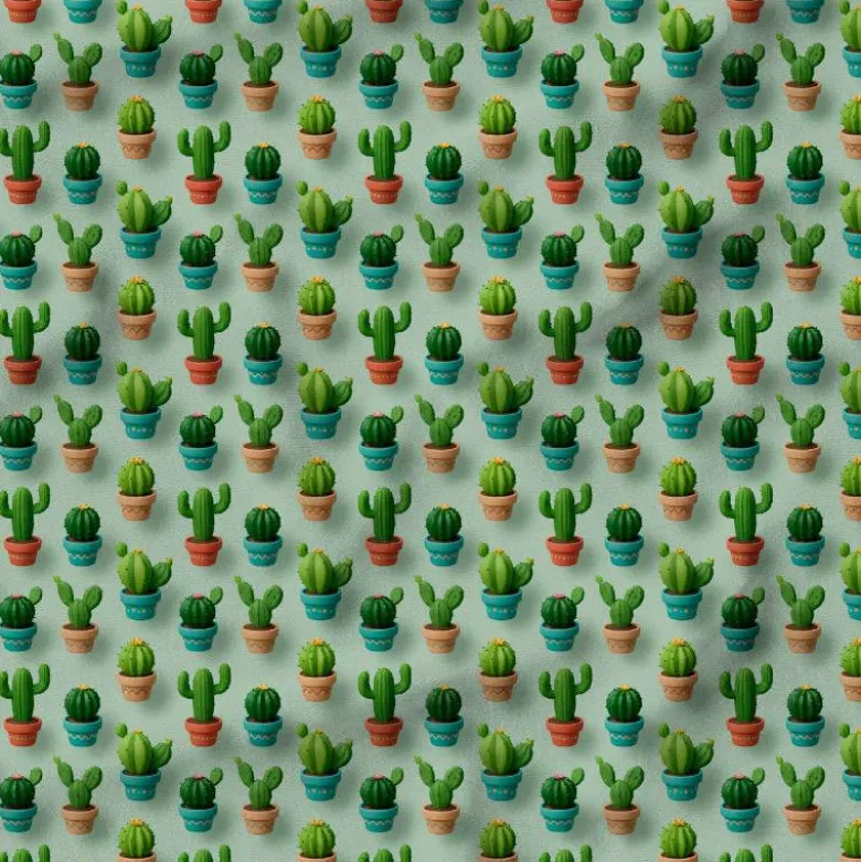 Cactus effet 3D - Fond vert clair