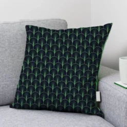 Écaille art déco vert - Fond bleu