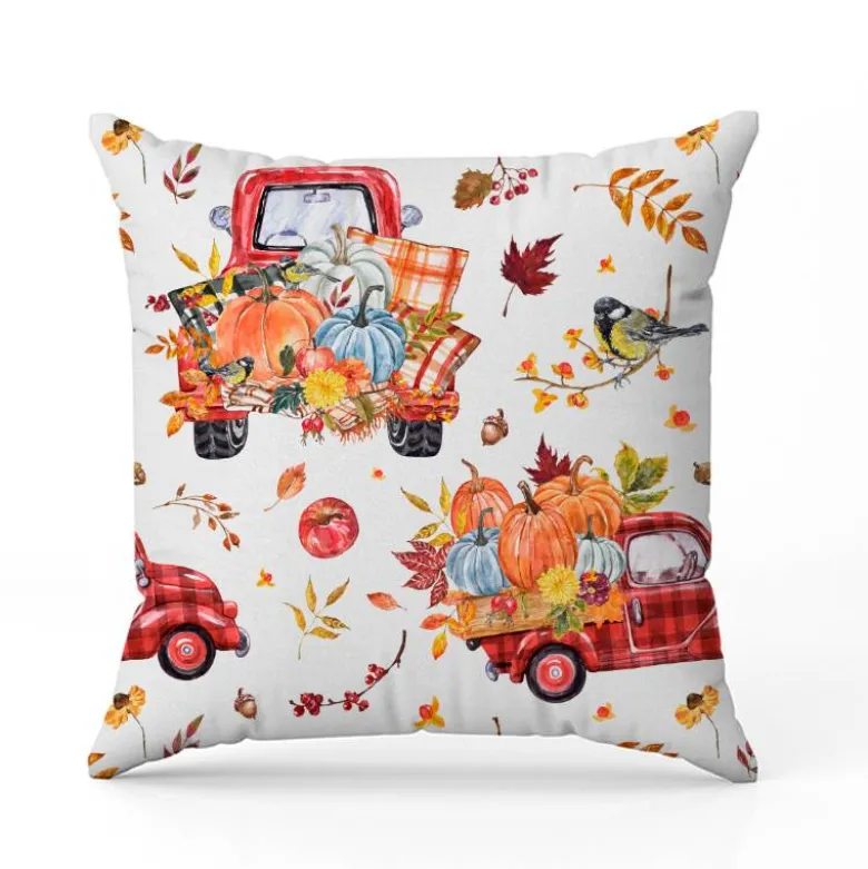 Camion pick-up vintage d'automne - Fond blanc