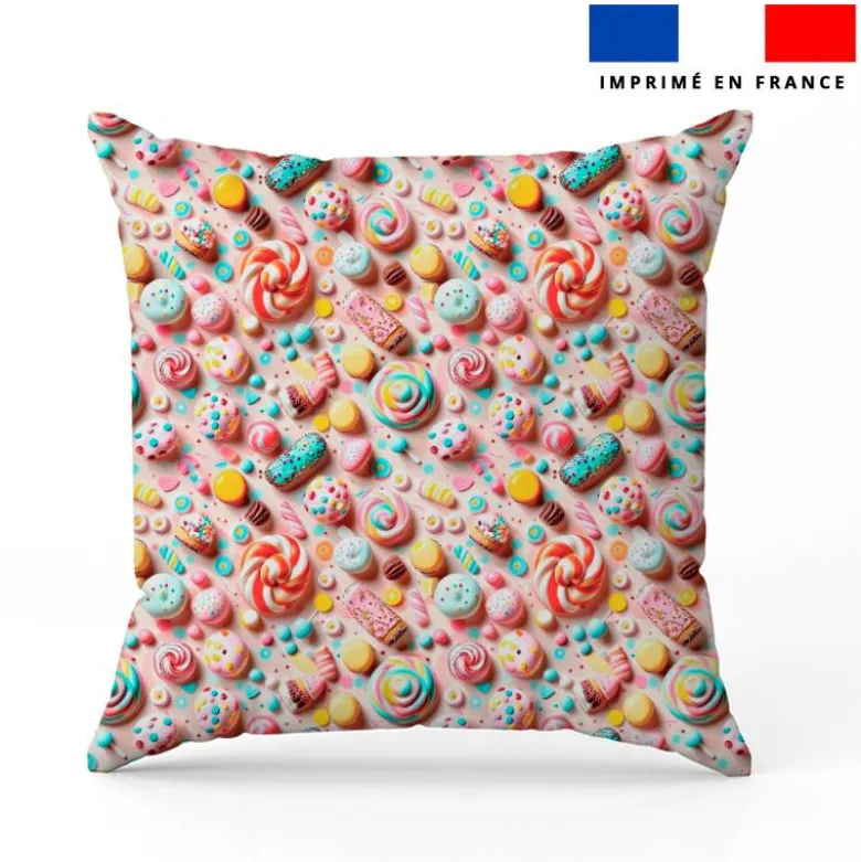 Candy party effet 3D - Fond rose clair