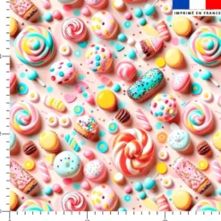 Candy party effet 3D - Fond rose clair